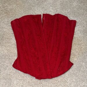 Elegant XS Garage Red Lace Corset
